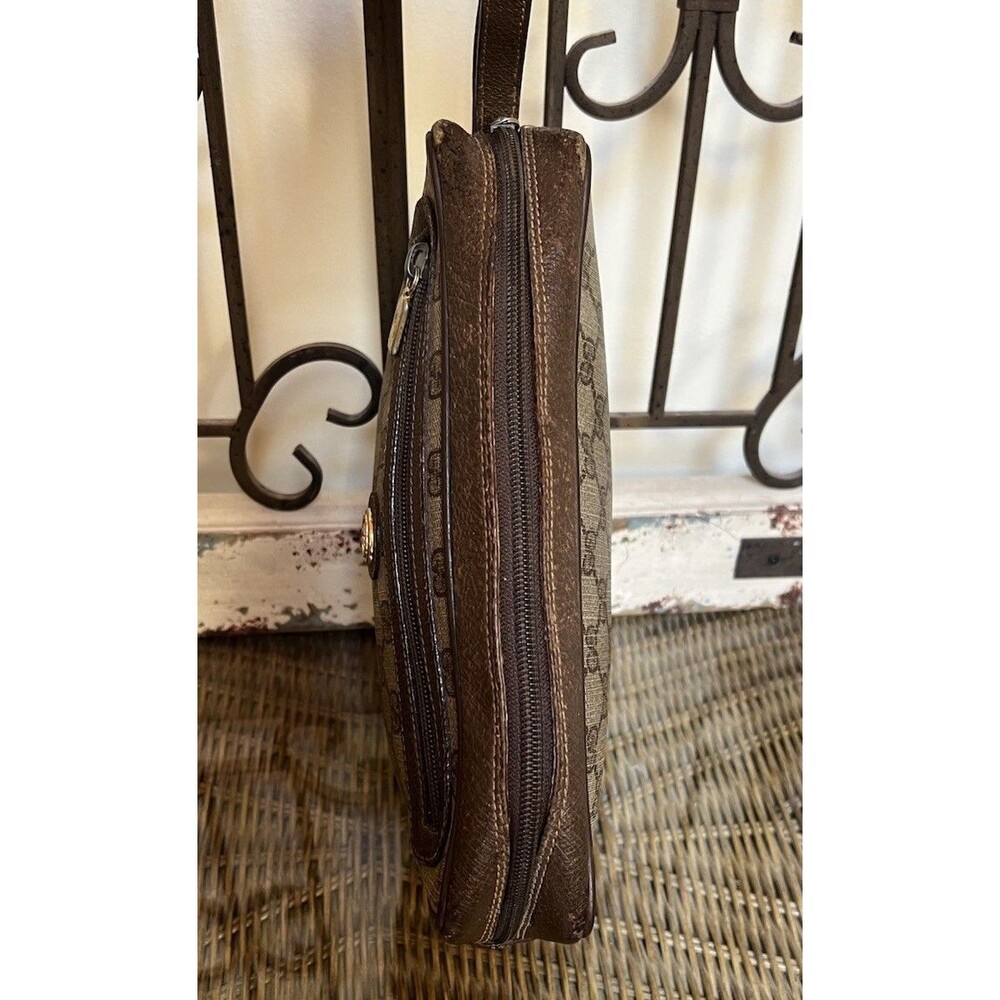 Gucci Vintage 1970’s/1980's Classic GG Monogram Wristlet Travel Pouch - Picture 2 of 14